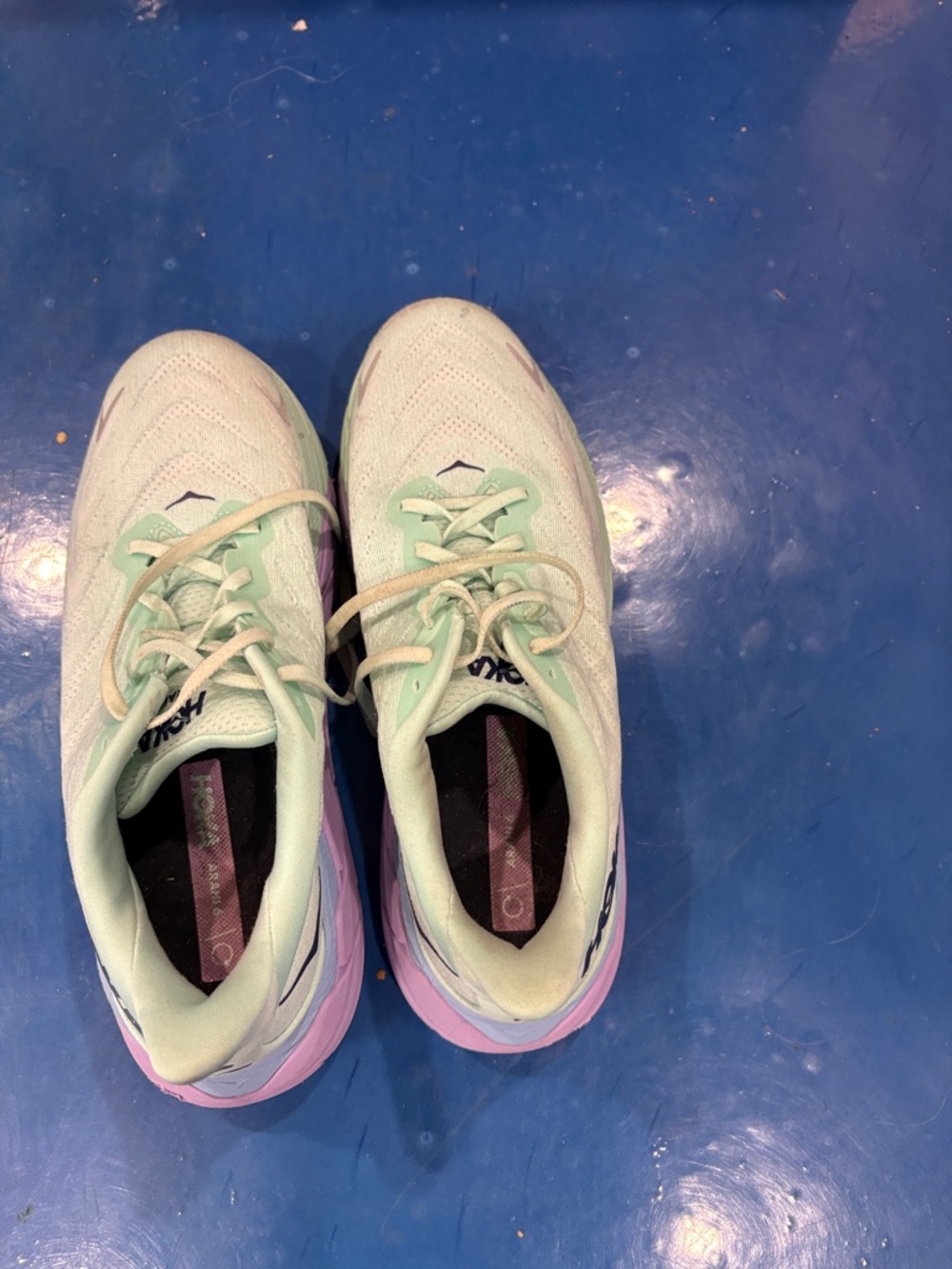 Hoka Women's Mint Green and Pink Running Shoes